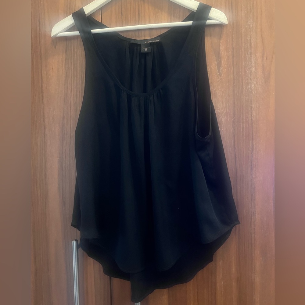 Flowy Black Silk Tank